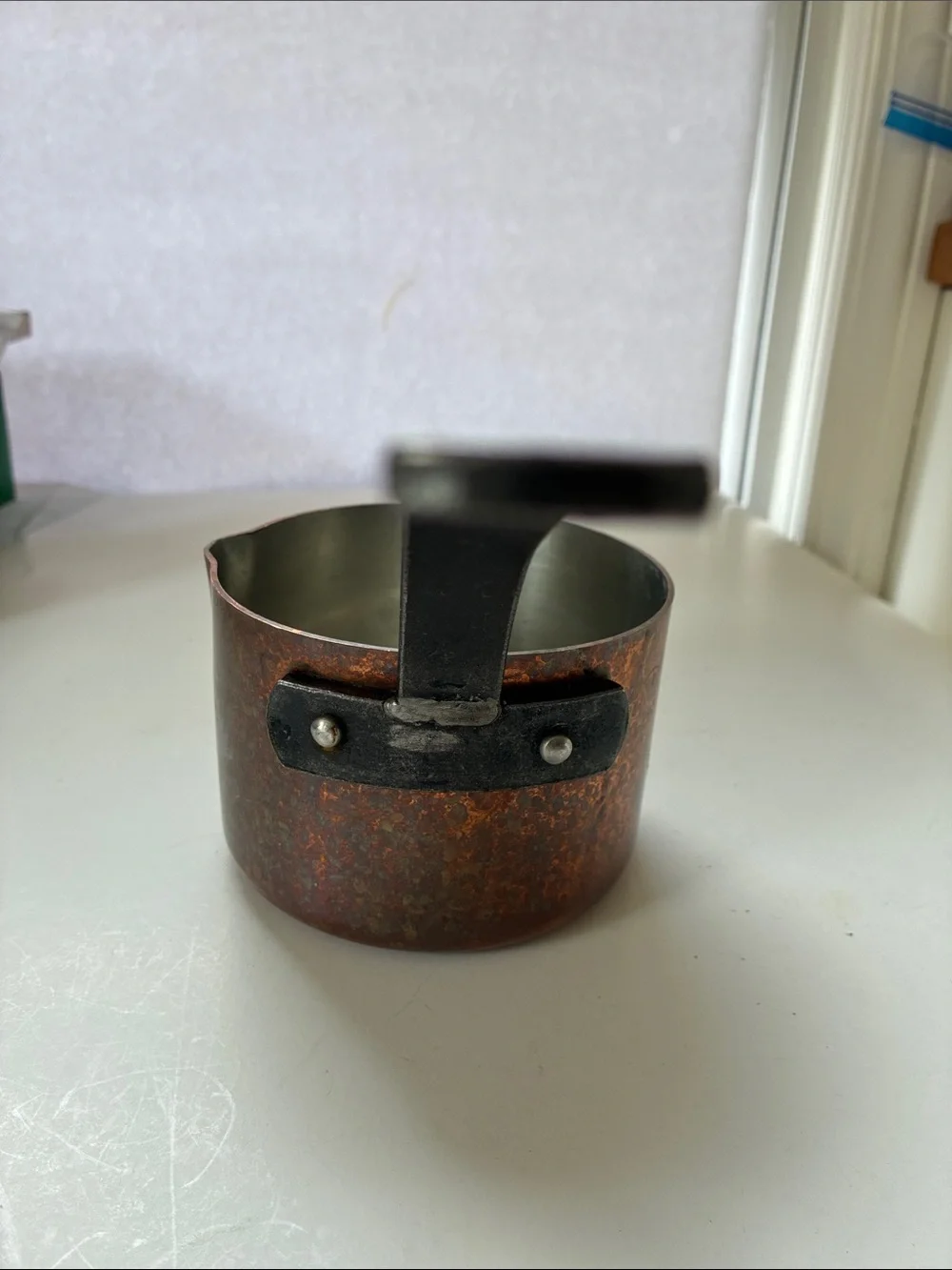 Vintage Baumalu France Copper Saucepan Cast Iron Handle